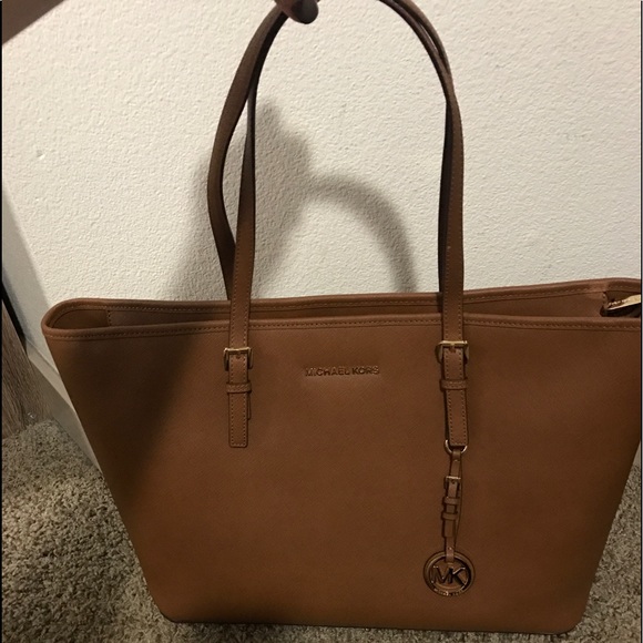 BRAND NEW Cognac michael Kors jet setter tote
